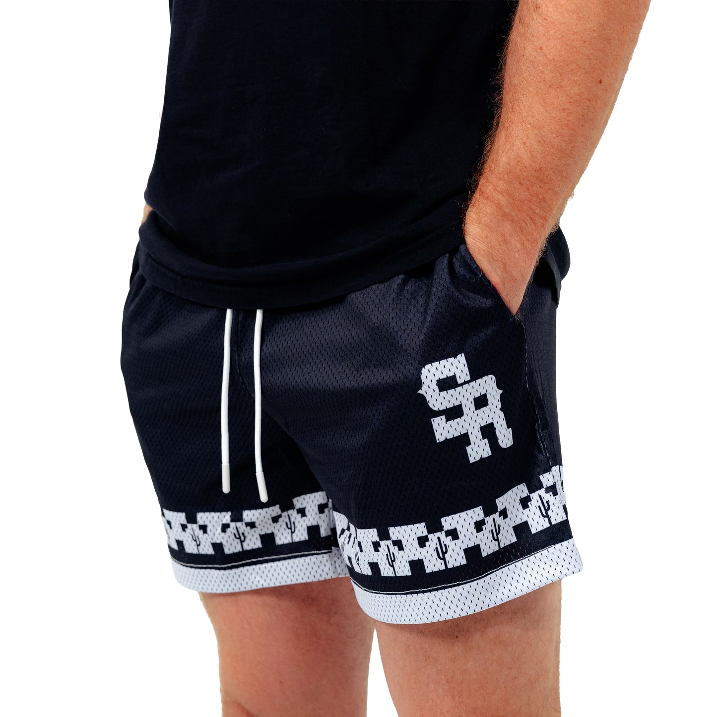 Varsity Mesh Shorts (Black/White)