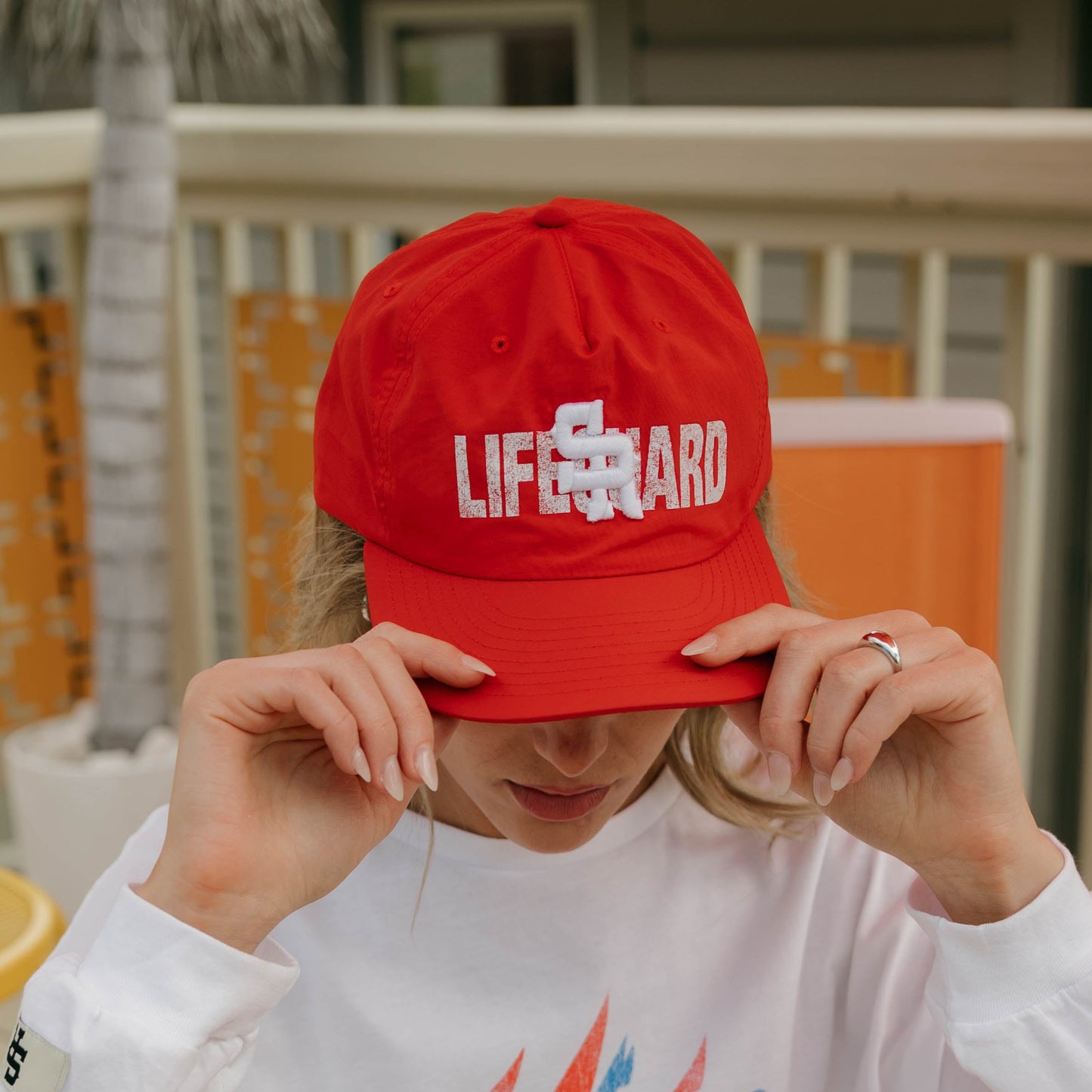 Lifeguard Unstructured Nylon Hat (Red)