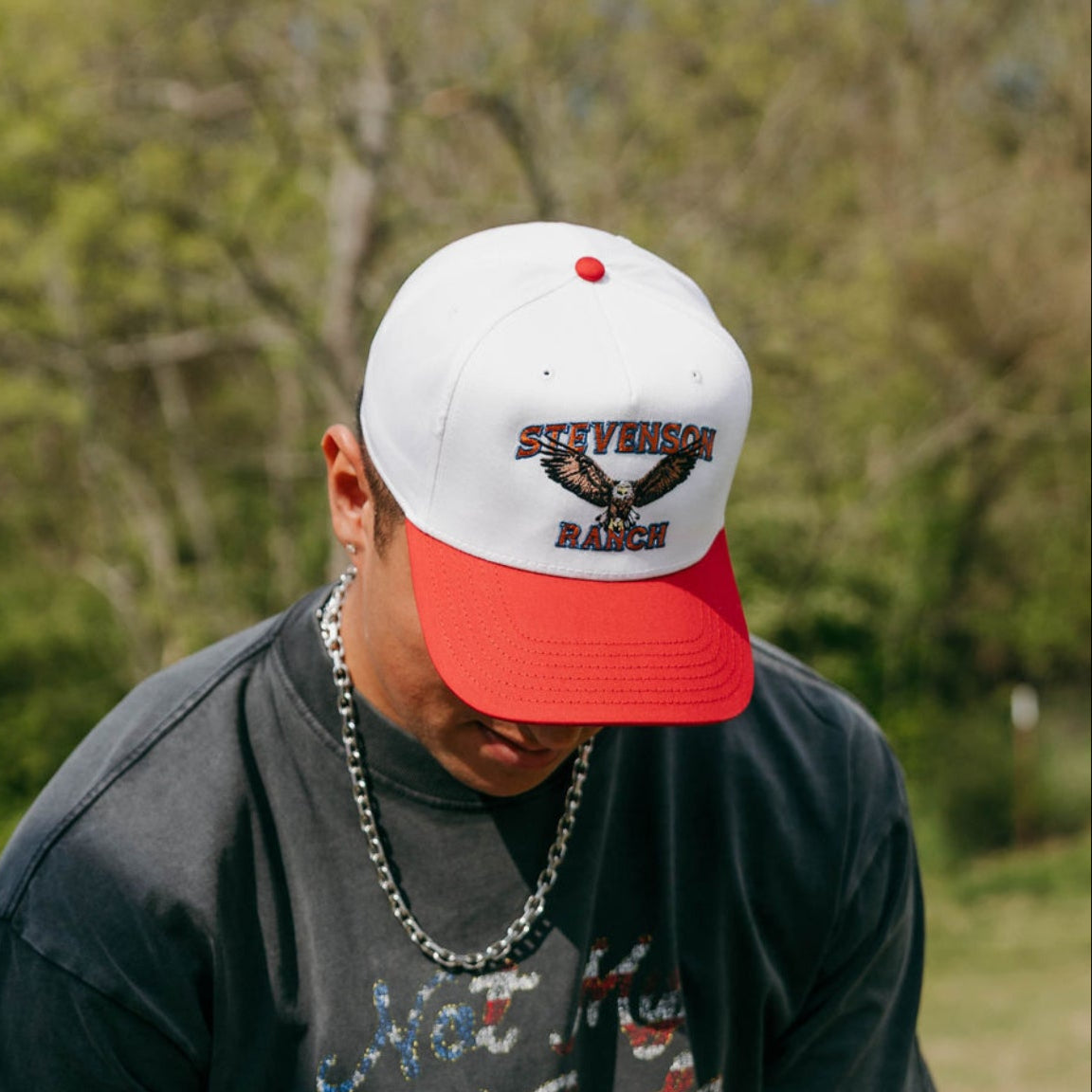 Flying Eagle Structured Hat (White/Red)