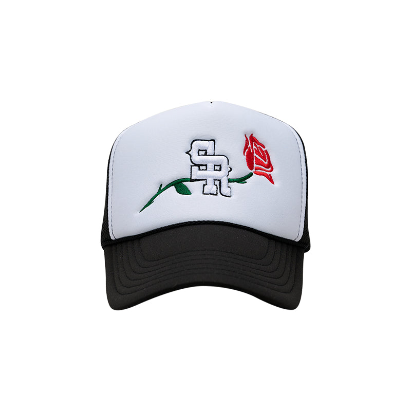 Classic Rose Trucker Hat (Black/White) Stevesnon Ranch Stevenson Ranch