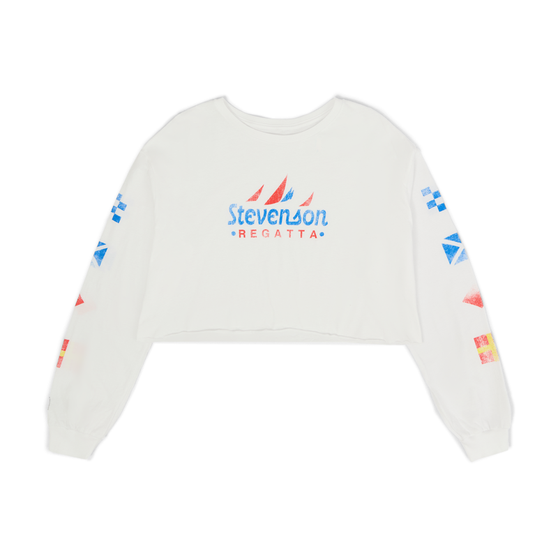Womens Regatta Cropped Long Sleeve Tee (White)