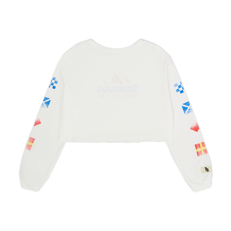 Womens Regatta Cropped Long Sleeve Tee (White)