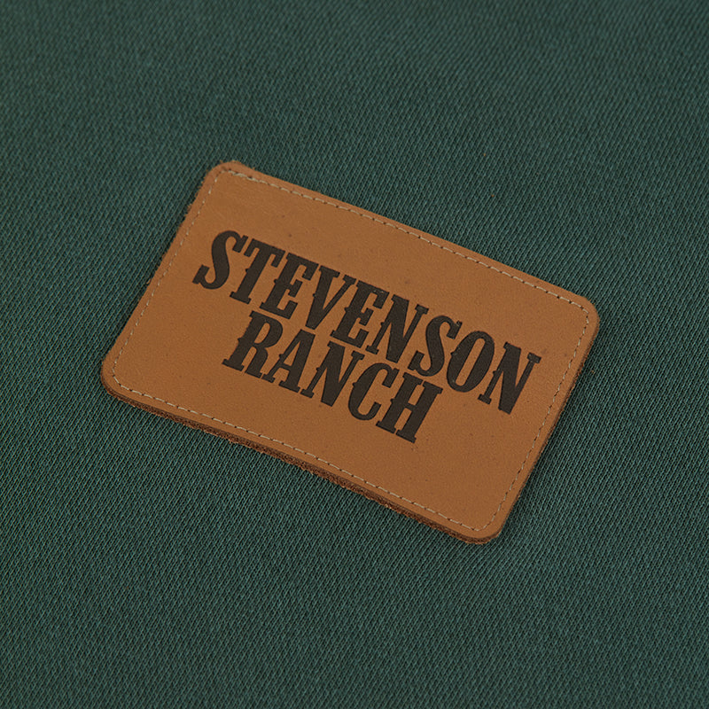 Cuello redondo con parche de cuero (verde)