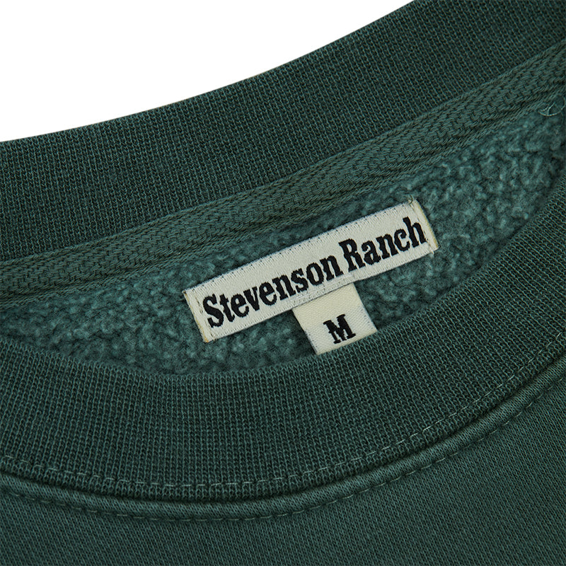 Cuello redondo con parche de cuero (verde)