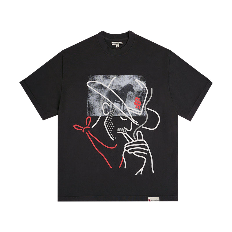 Smoking Cowboy Tee (Vintage Black)