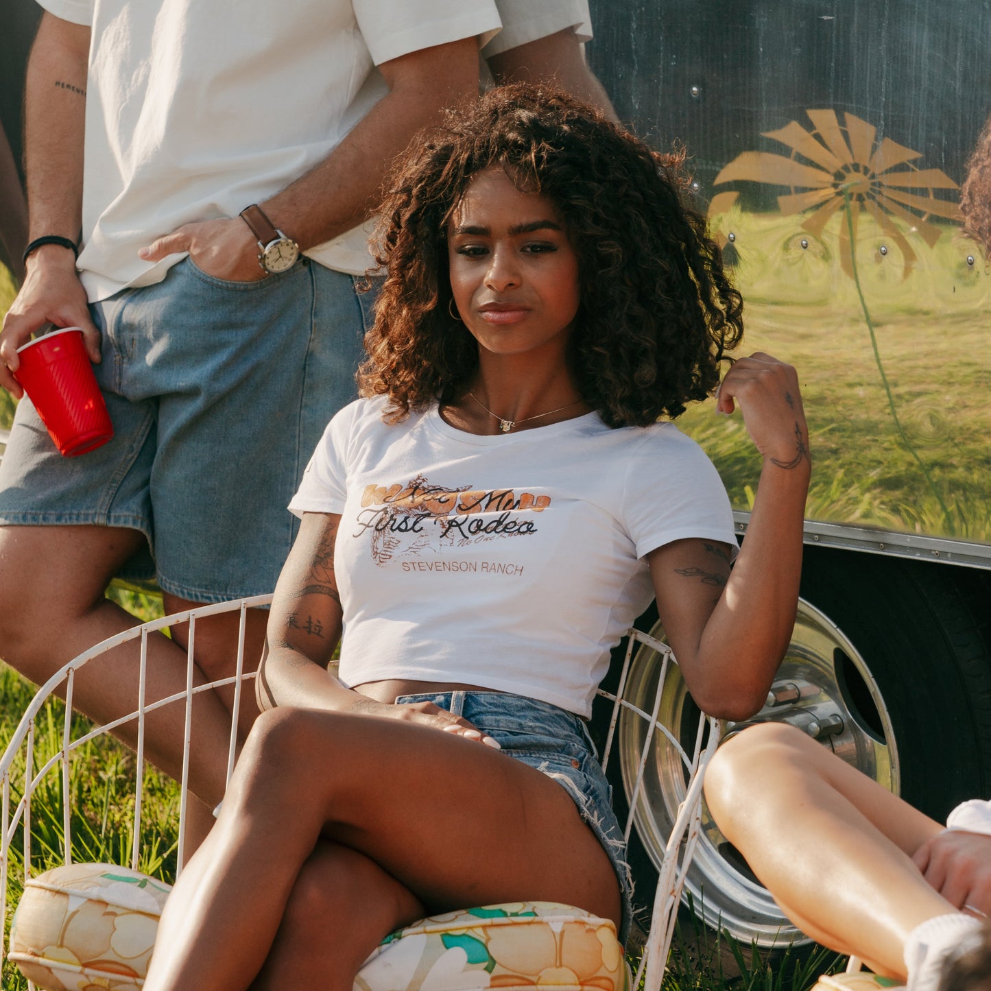 Womens Woosah Crop Tee (White)