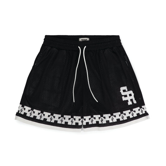 Varsity Mesh Shorts (Black/White)