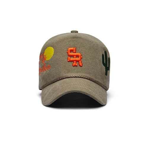 Desert Structured Rope Hat (Grey/Orange)