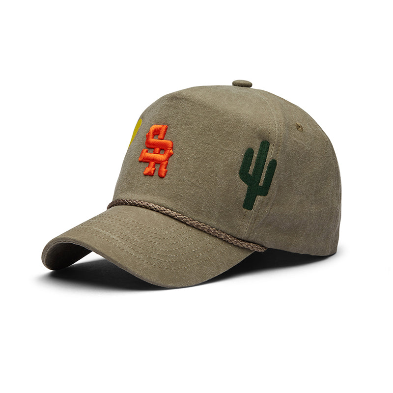 Desert Structured Rope Hat (Grey/Orange)