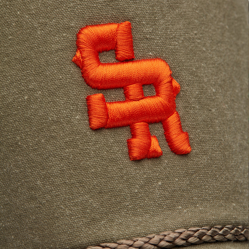 Desert Structured Rope Hat (Grey/Orange)