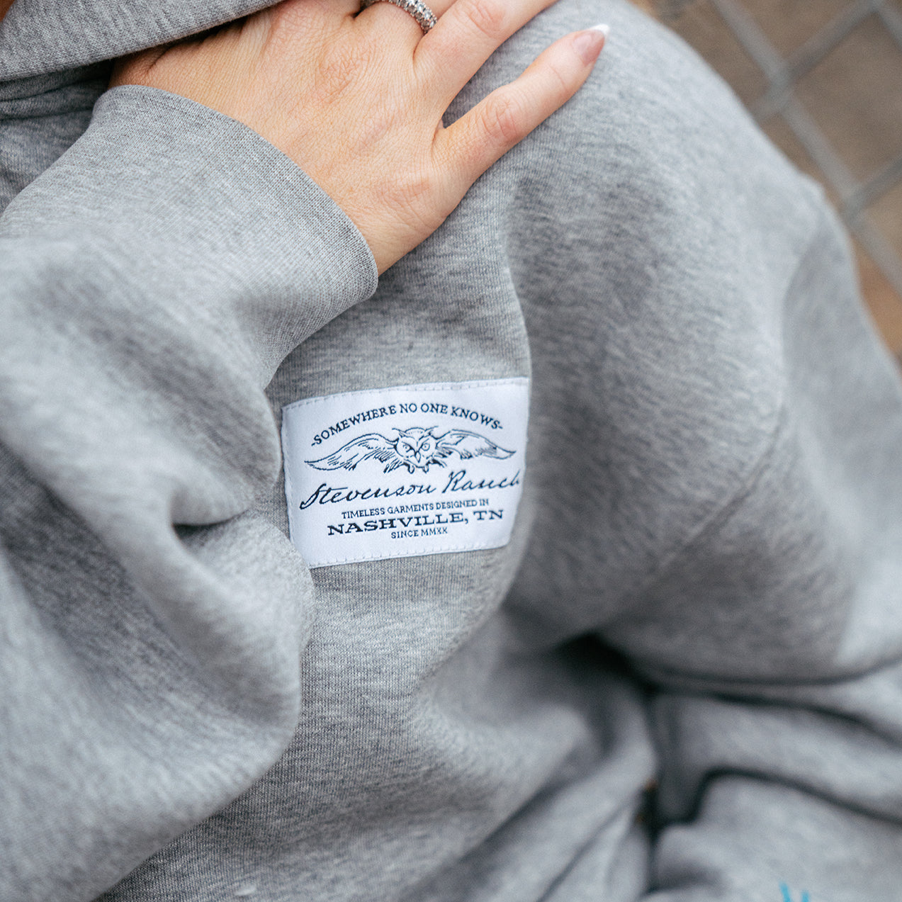 Owl Quarter Zip Hoodie (Grey)