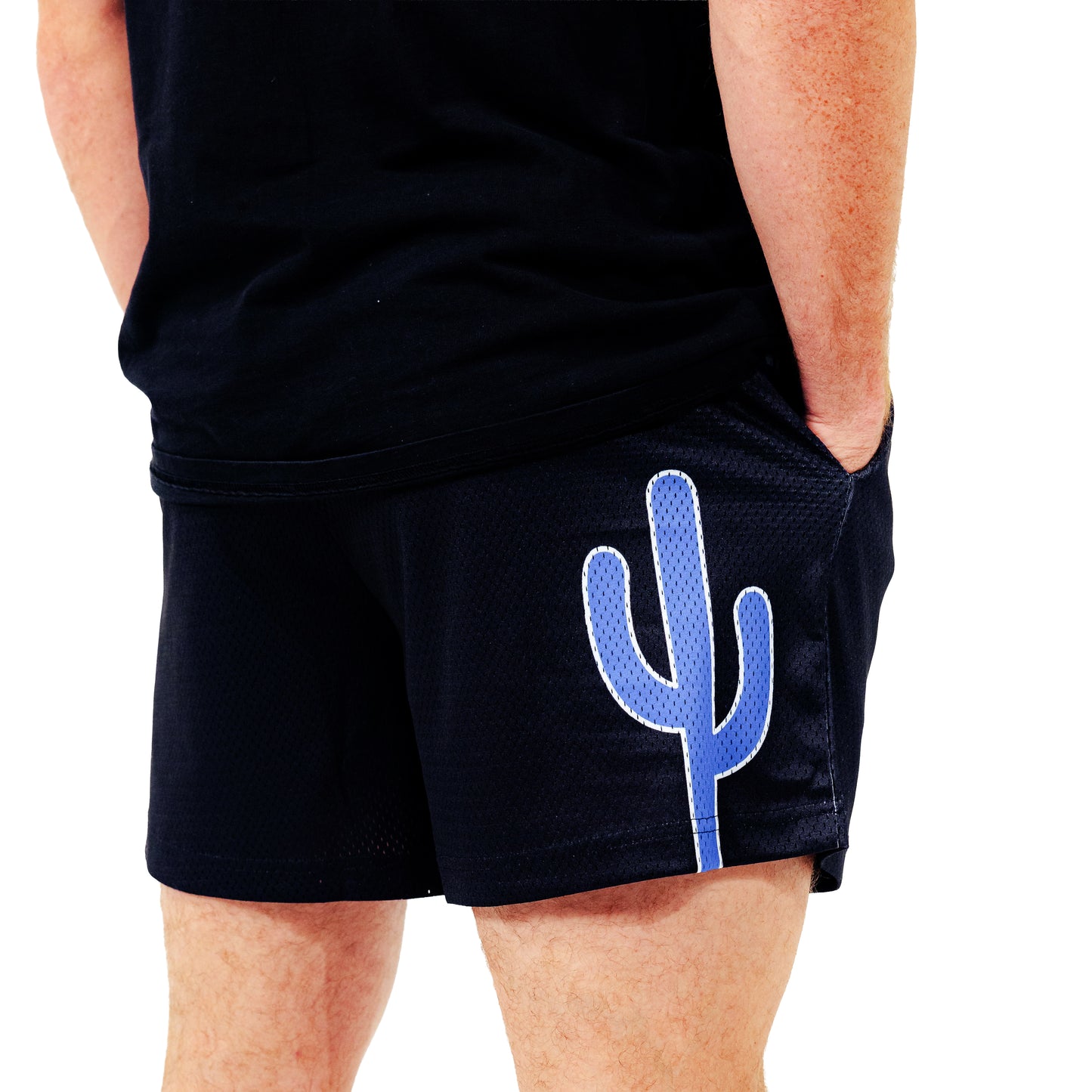 Varsity Mesh Shorts (Black/Blue)