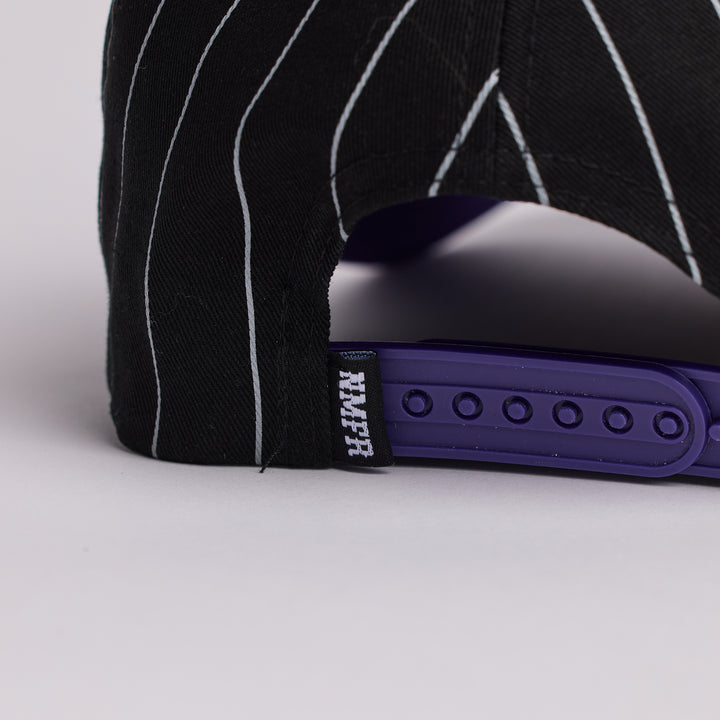 Pinstripe Unstructured Hat (Black/Purple)