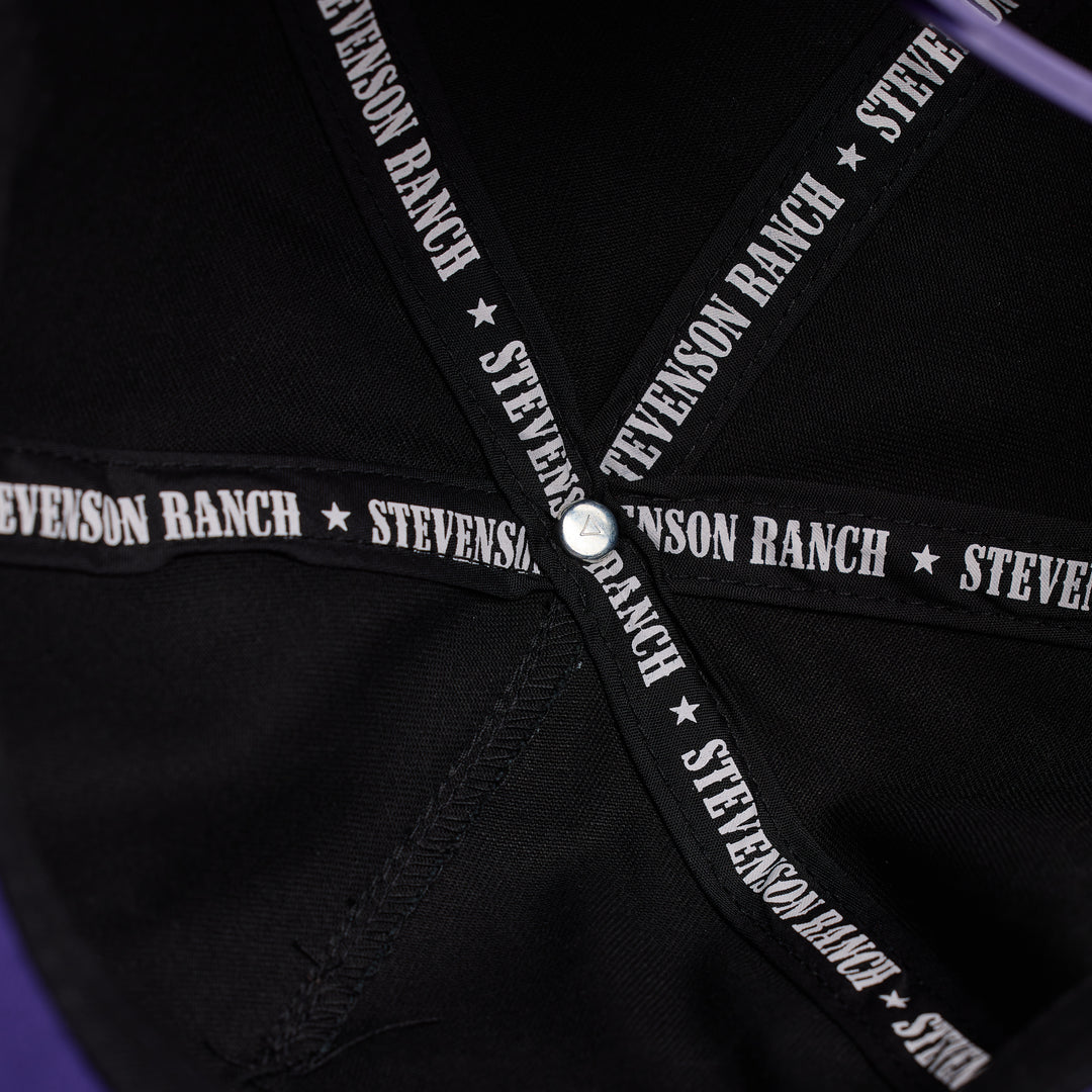 Pinstripe Unstructured Hat (Black/Purple)