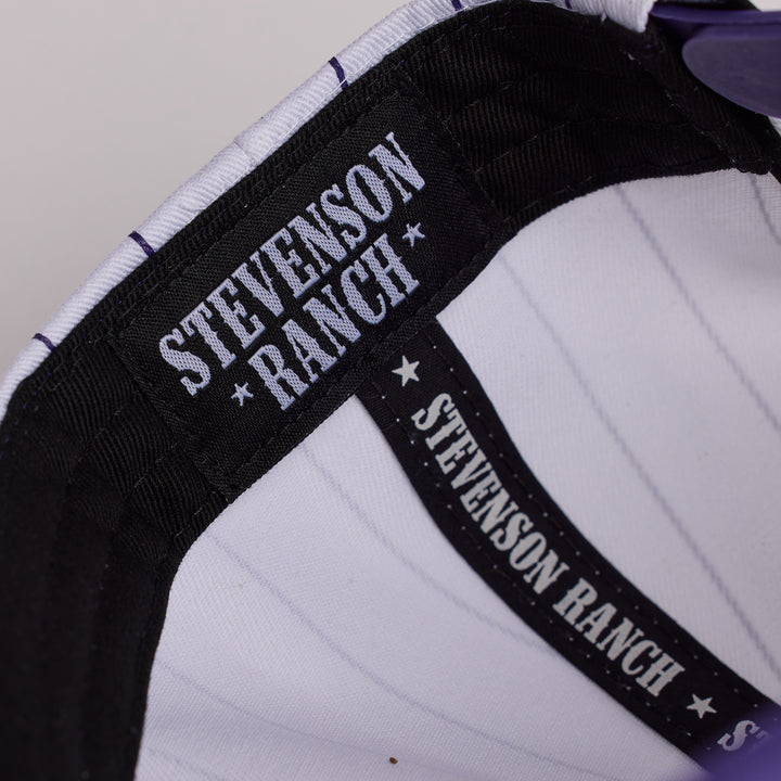 Pinstripe Unstructured Hat (White/Purple)