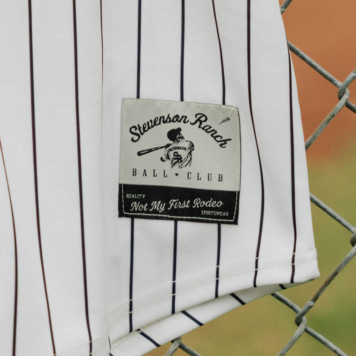 Pinstripe Baseball Jersey (Ivory/Black)