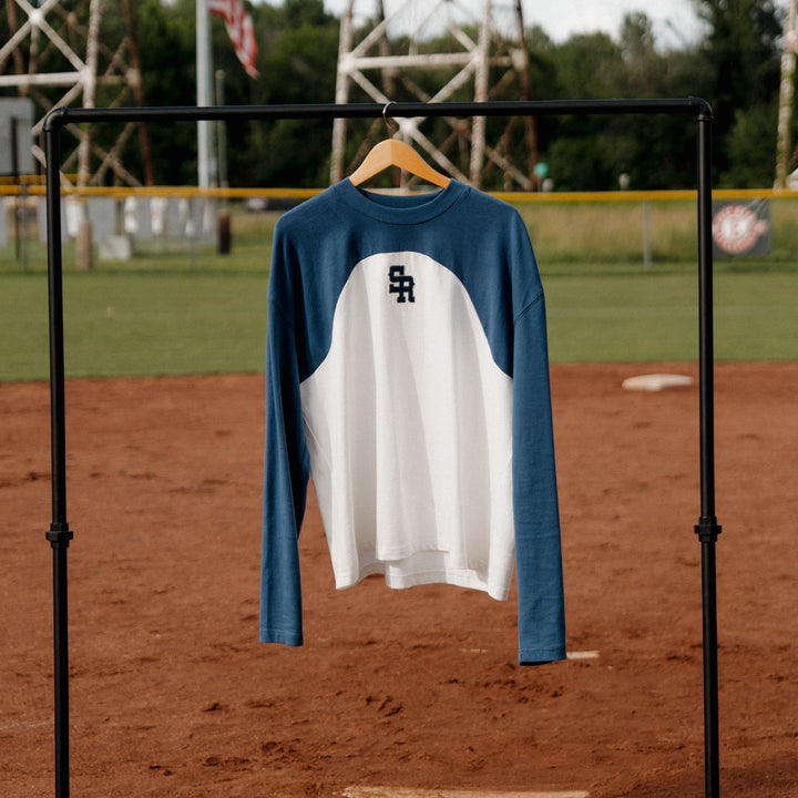 Warm Up Longsleeve Tee (Navy/White)