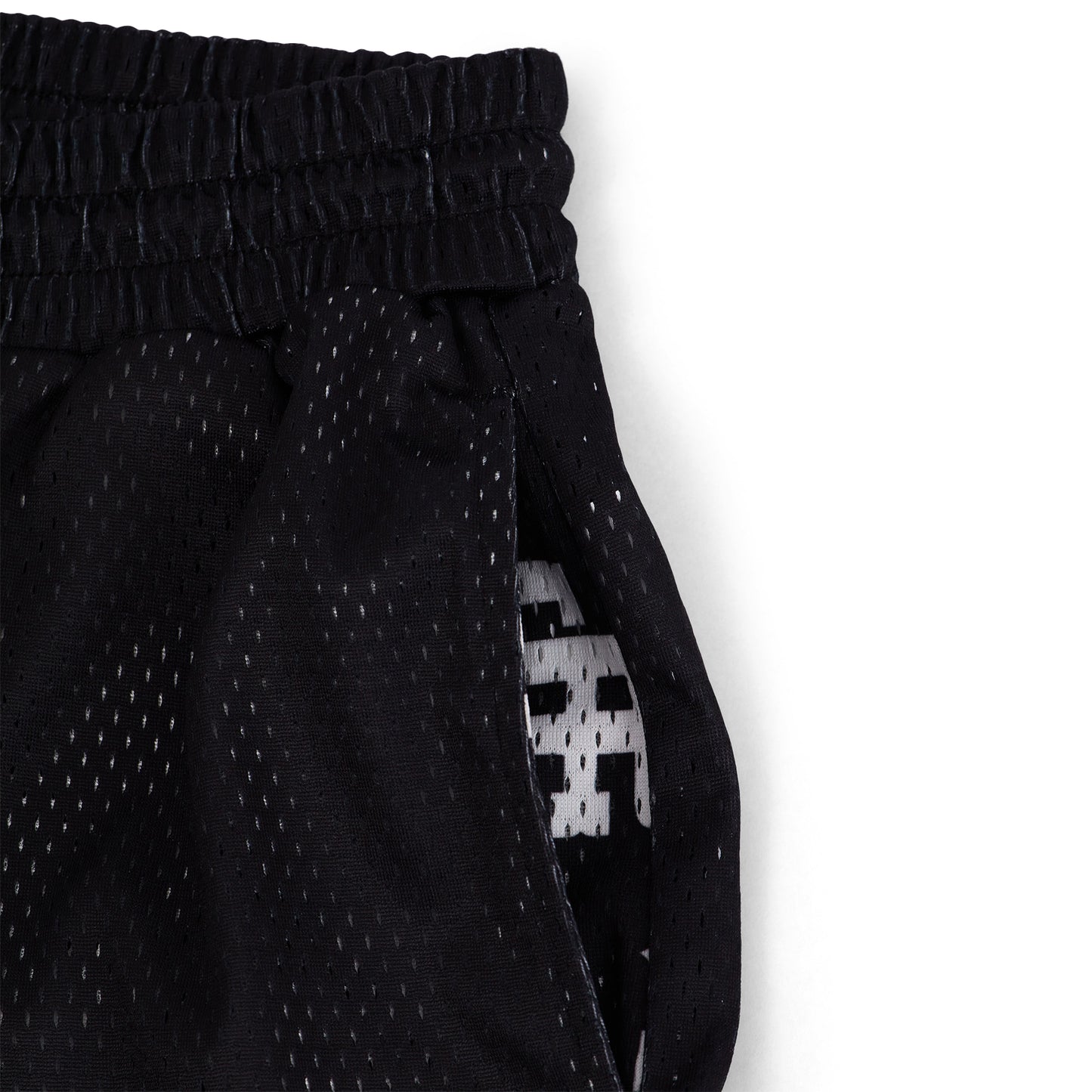 Premium Mesh Varsity Shorts (Black/White)