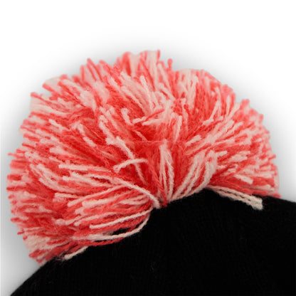 Winter Classic Knit Pom Beanie (Black/Red/Cream)