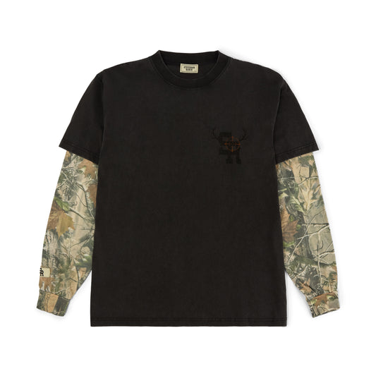Hunting Club Twofer Tee (Vintage black/Camo)