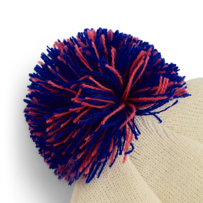 Winter Classic Knit Pom Beanie (Cream/Blue/Red)