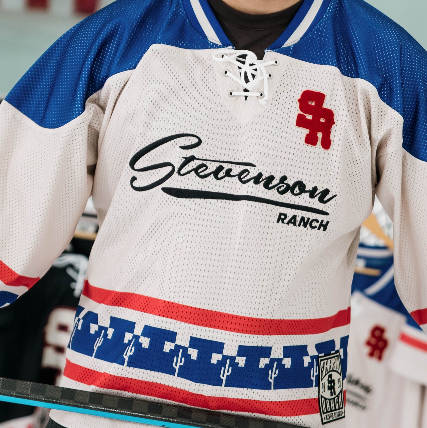 Winter Classic Hockey Jersey (Cream/Blue/Red)