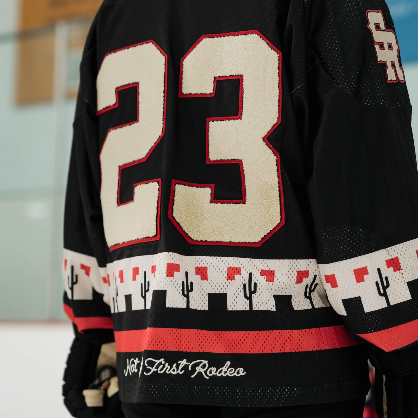 Winter Classic Hockey Jersey (Black/Red/Cream)