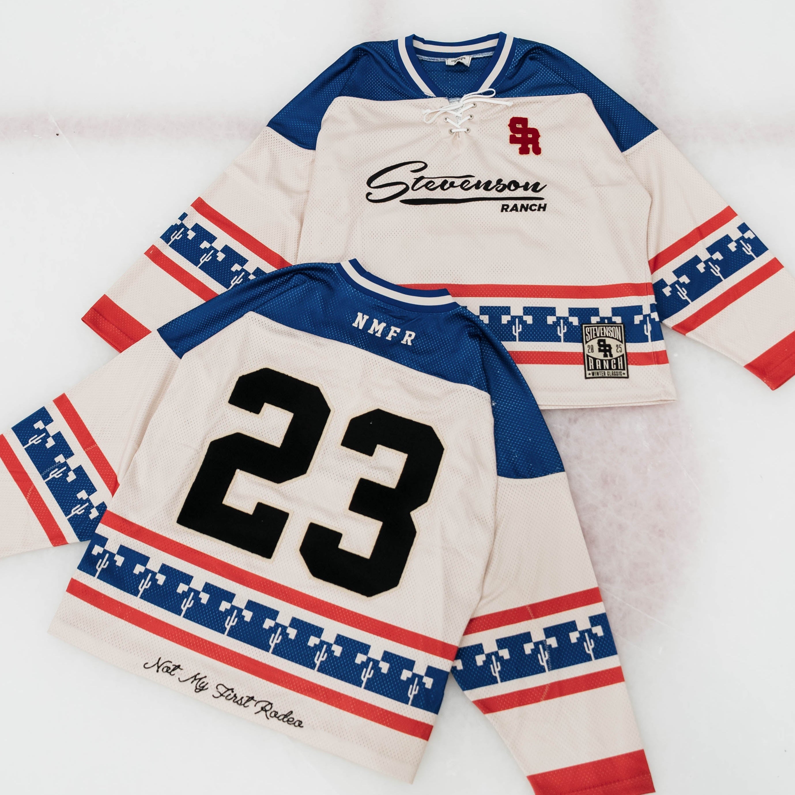 Winter Classic Hockey Jersey (Cream/Blue/Red) | Stevenson Ranch