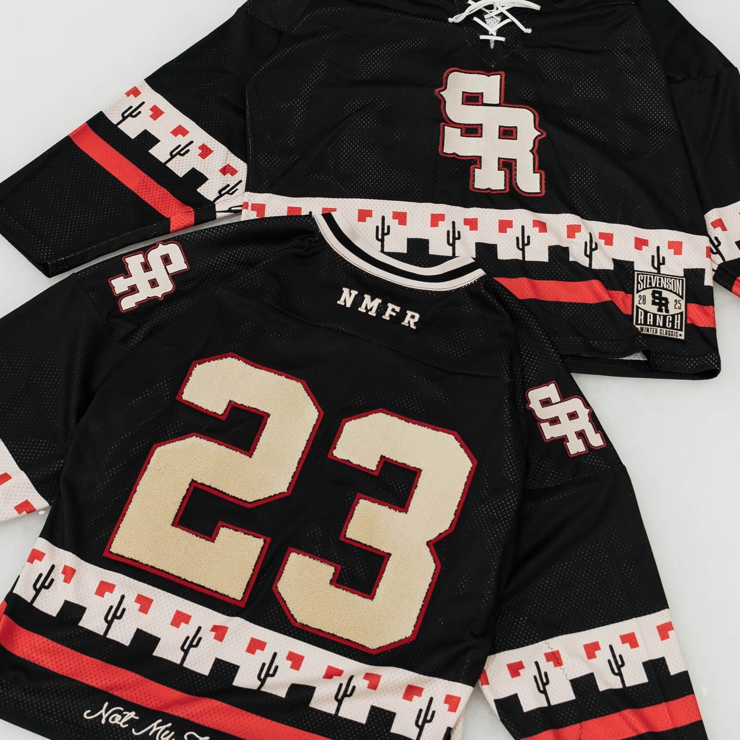 Winter Classic Hockey Jersey (Black/Red/Cream)