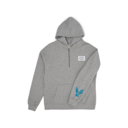 Owl Quarter Zip Hoodie (Grey)