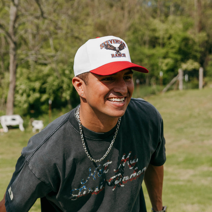 Flying Eagle Structured Hat (White/Red)