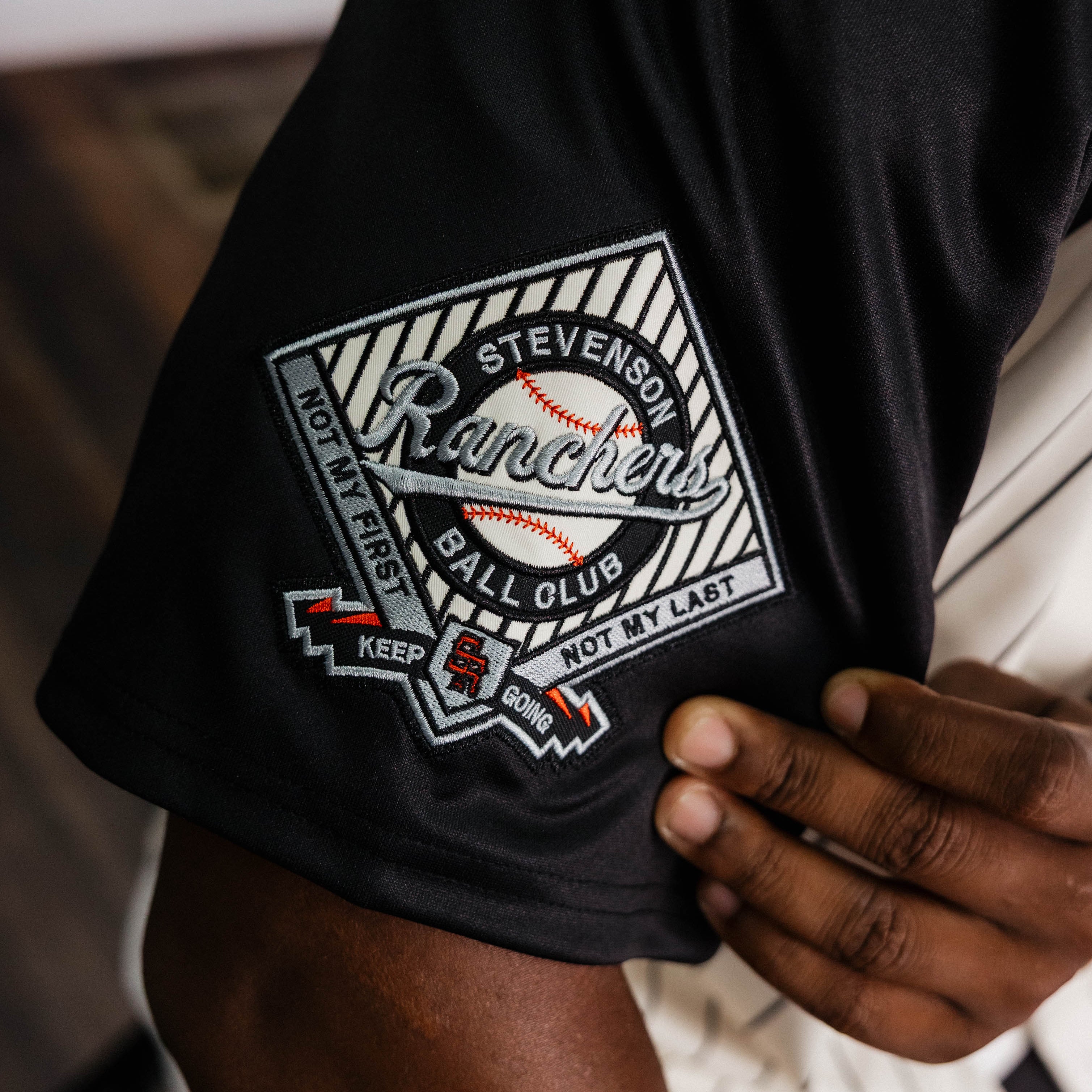 Pinstripe Baseball Jersey (Ivory/Black) |Stevenson Ranch