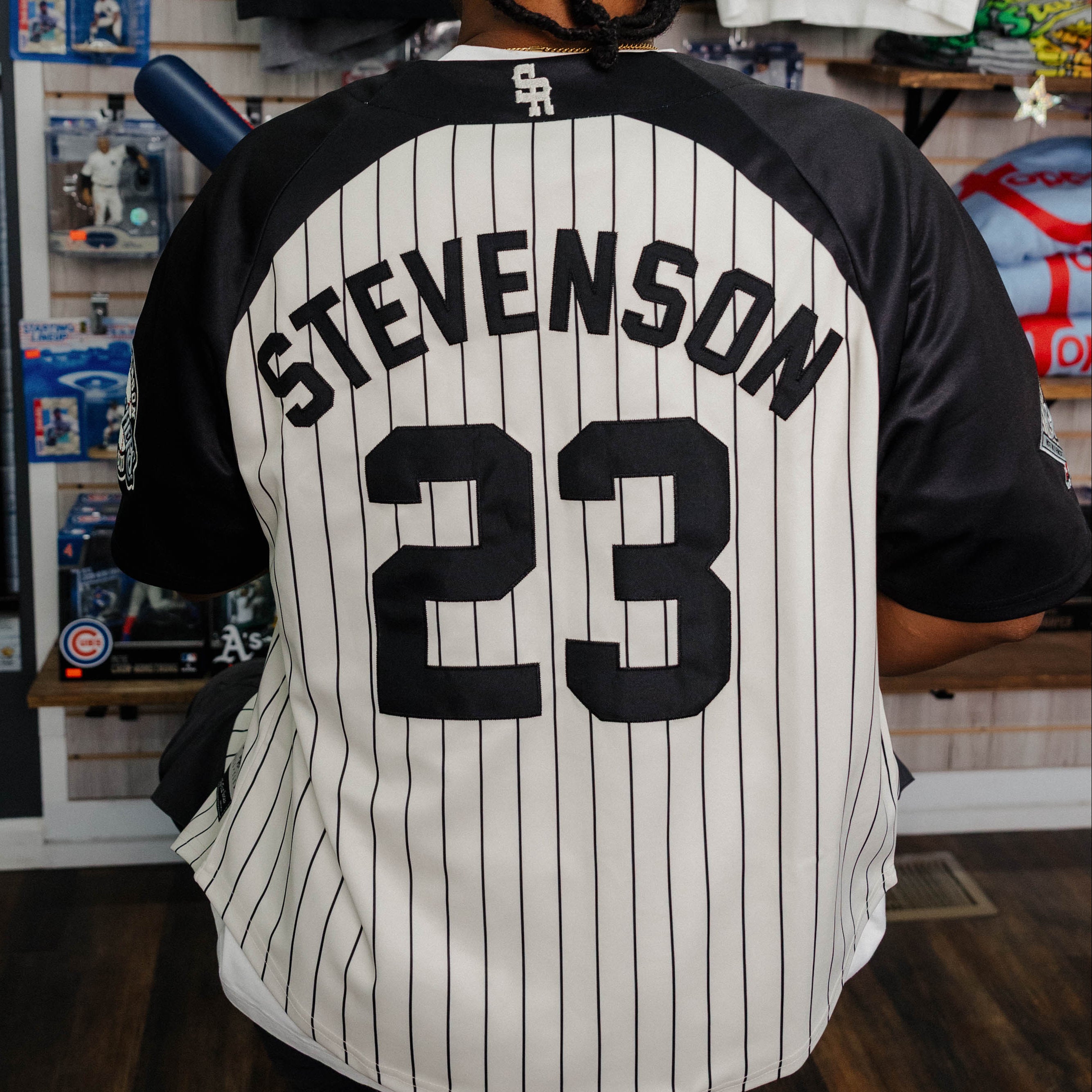 Pinstripe Baseball Jersey (Ivory/Black) |Stevenson Ranch