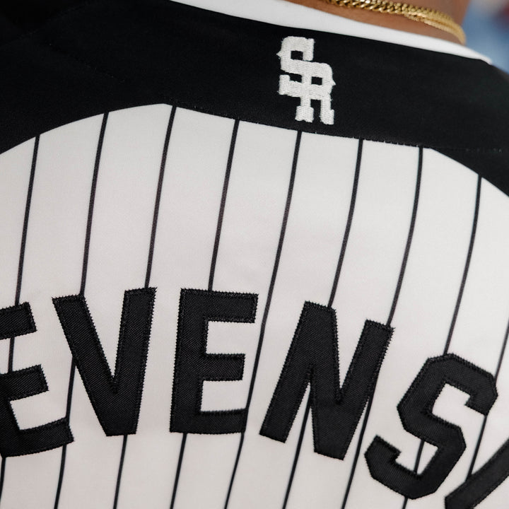 Pinstripe Baseball Jersey (Ivory/Black)