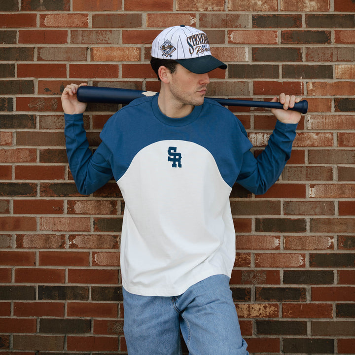 Warm Up Longsleeve Tee (Navy/White)
