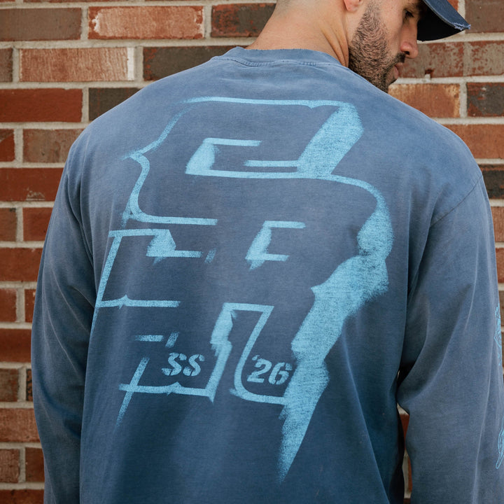 Icon Longsleeve Tee (Faded Blue)