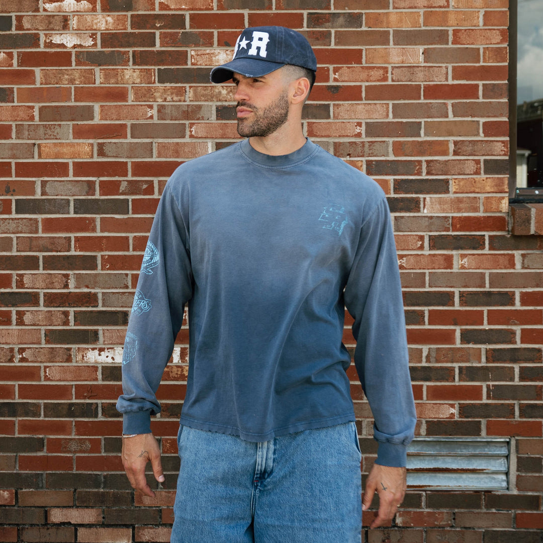 Icon Longsleeve Tee (Faded Blue)