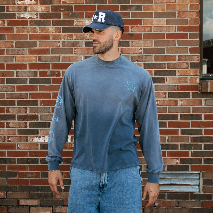 Icon Longsleeve Tee (Faded Blue)