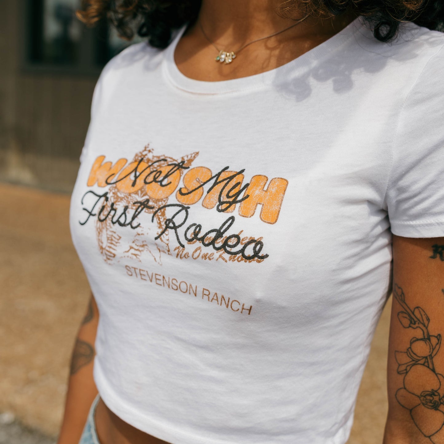Womens Woosah Crop Tee (White)