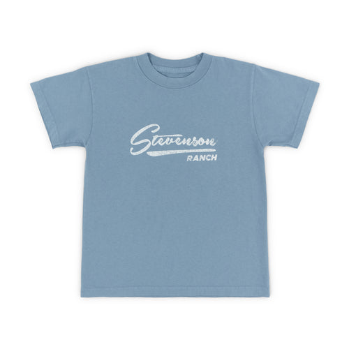 Kids Vintage Script Tee (Blue)