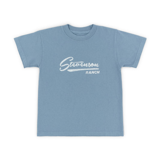 Kids Vintage Script Tee (Blue)