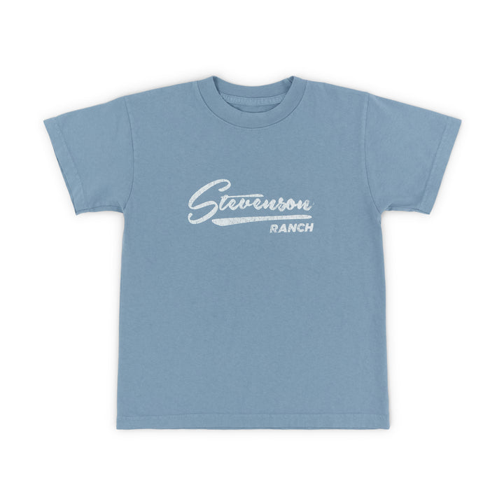 Kids Vintage Script Tee (Blue)