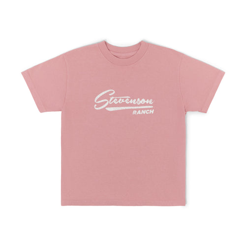 Kids Vintage Script Tee (Pink)