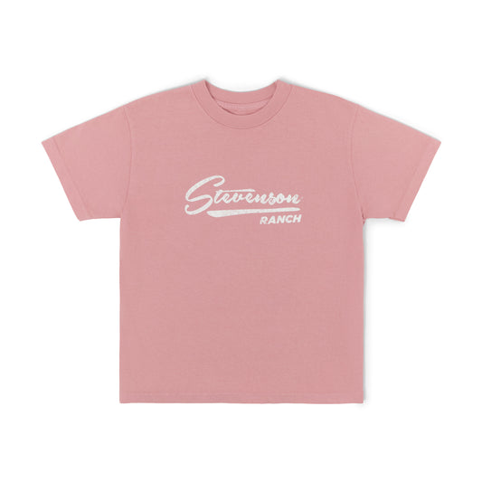 Kids Vintage Script Tee (Pink)