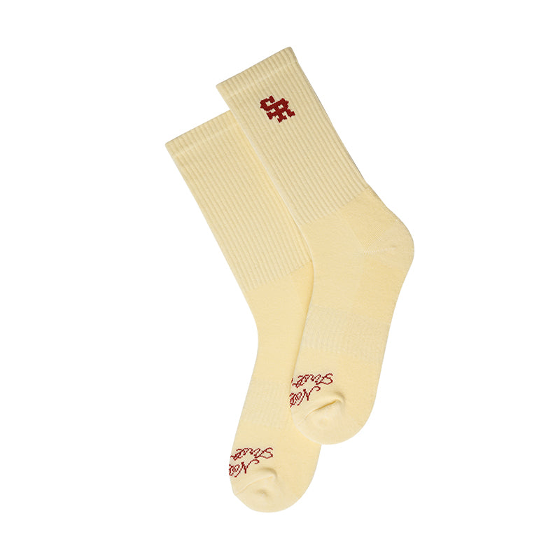 Knit Socks (Cream/Red)