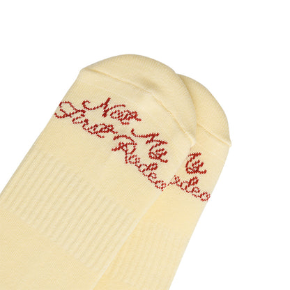 Knit Socks (Cream/Red)