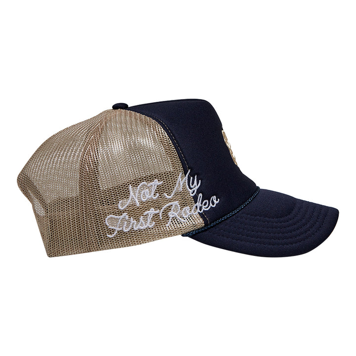 NMFR Classic Trucker Hat (Blue/Tan)