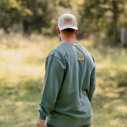 Leather Patch Crewneck (Green)