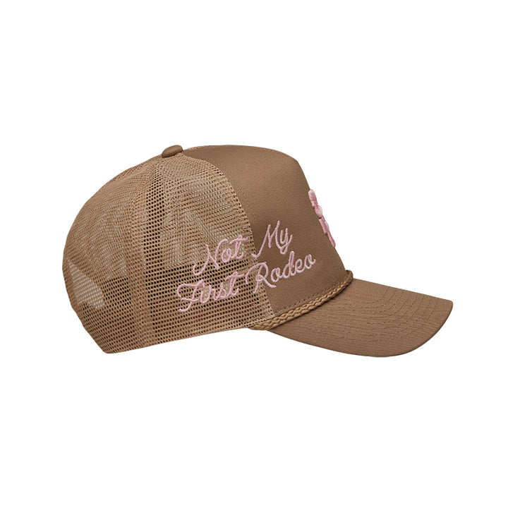 NMFR Structured Trucker Hat (Tan/Pink)