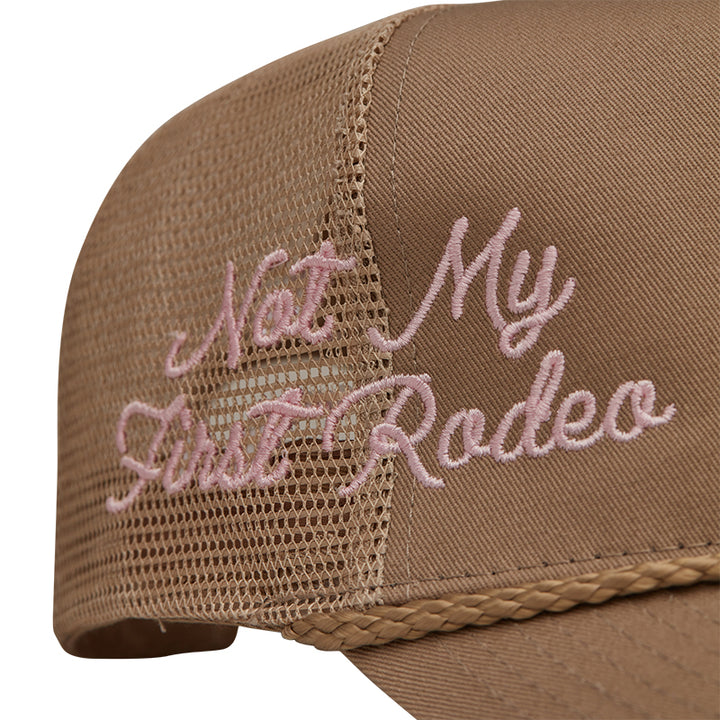 NMFR Structured Trucker Hat (Tan/Pink)